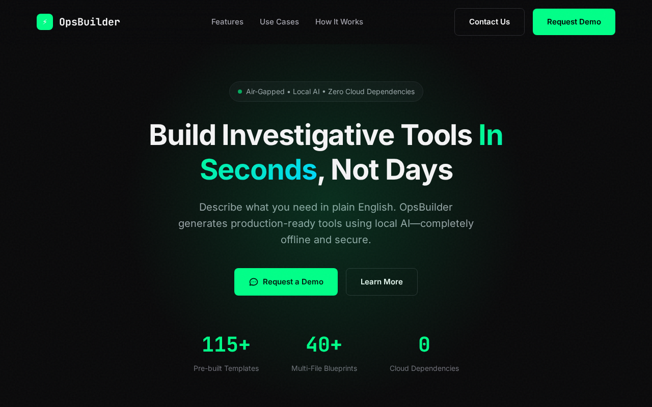 OpsBuilder - AI-Powered Investigative Tool Generator