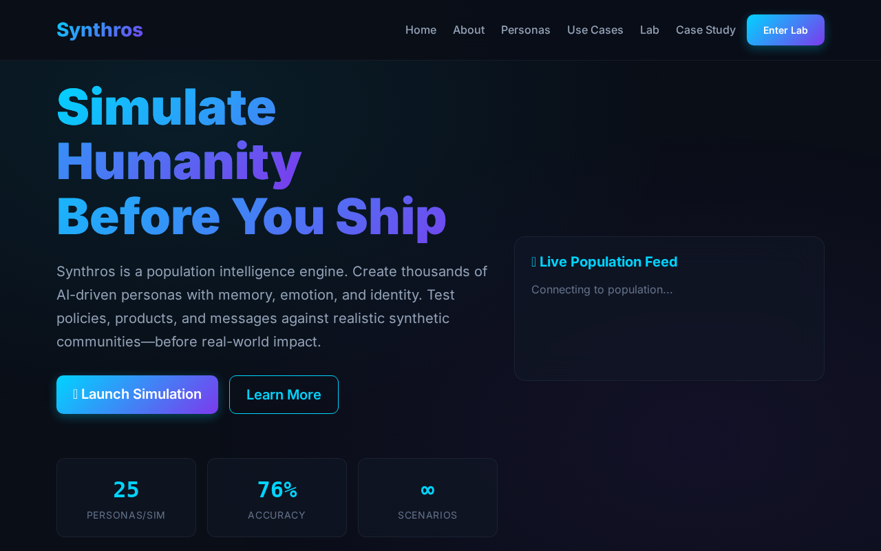 Synthros – Population Intelligence Platform